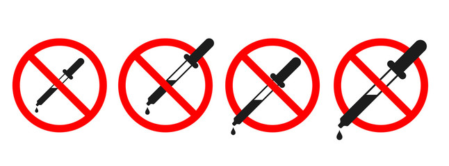 Wall Mural - test ban sign. no pipette sign. analysis concept.