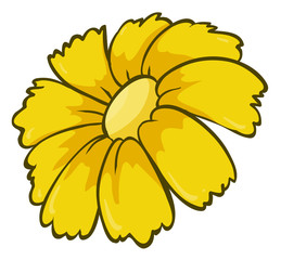 Wall Mural - single flower in yellow color