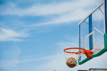 Basketball board over the sky