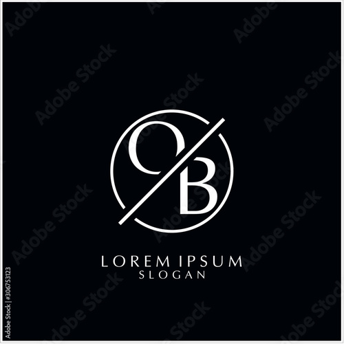 Fotomural Initial Letter OB Logo With circle Template Vector.
