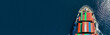© aerial-drone - Aerial drone panoramic photo of industrial container tanker cruising in open ocean deep blue sea