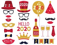 New Year 2020 Party Photo Booth Props Set