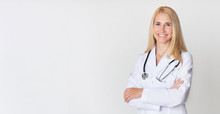 Healthcare Concept. Middle-aged Woman Doctor In Uniform