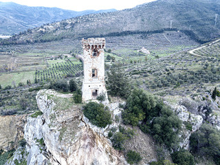 Wall Mural - Ancient tower on the cliff of a small hill, Tuscany, Italy