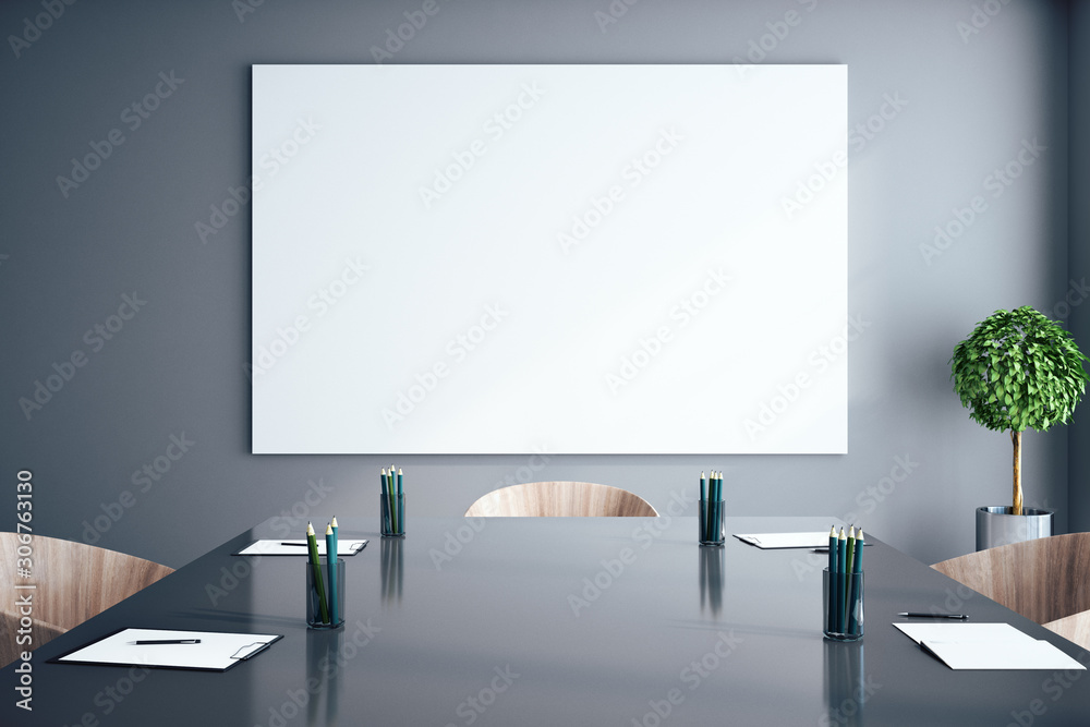 Obraz na płótnie Meeting room with empty billboard w salonie