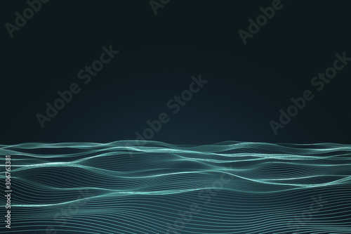 Abstract blue wave background