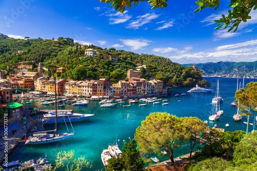 Portofino - Italian fishing village and luxury holiday resort in Liguria Poster Mural XXL