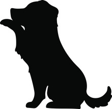Border Collie Shaking Hand Silhouette