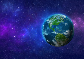 Wall Mural - planet earth in space. north and south america. elements of this image furnished by nasa. 3d renderi