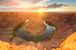 Horseshoe bend sunset. Colorado river, Arizona, USA near grand Canyon. Travel concept.