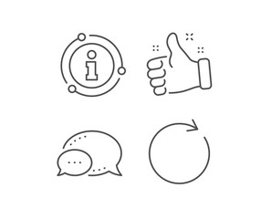 Aufkleber - refresh line icon. chat bubble, info sign elements. rotation arrow sign. reset or reload symbol. lin