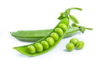 Green Pea Vegetable Bean Isolated On White Background