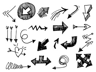 Poster - Doodle Vector Arrow Set. isolated on a white background.