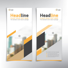 Vertical roll up banner vector template