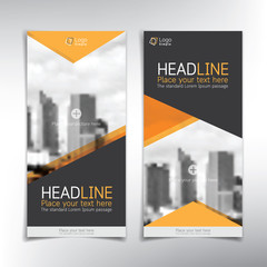 vertical roll up banner vector template