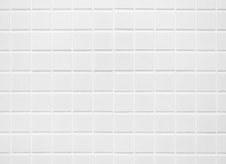 Fototapete - White tile wall Background Bathroom floor texture minimal decoration