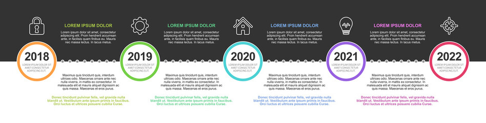 Timeline and infographic concept design, modern and elegant, with icons. Easy to customize template. EPS 10.