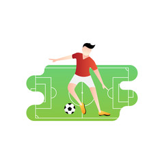 Football or soccer player vector illustration. Abstract Football player  Simple Flat vector illustration template Graphic Design. Football Sport Lifestyle design isolated on white background.