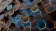Abstract Glass Background of Hexagons. 3D illustration