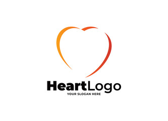 Wall Mural - heart line art logo design vector template