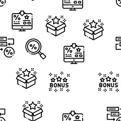 Poster - Bonus Hunting Seamless Pattern Vector Thin Line. Illustrations