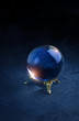 magic crystal ball predictions. abstract mystical atmospheric composition with crystal magic transparent ball. Fortune teller, mind power, prediction concept. copy space