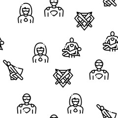 Sticker - Super Hero Seamless Pattern Vector Thin Line. Illustrations