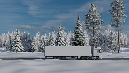 Wall Mural - Winter Lorry Delivery