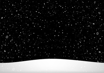 Christmas snowfall snowy hill night sky