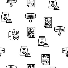 Sticker - Pet Shop Seamless Pattern Vector Thin Line. Illustrations