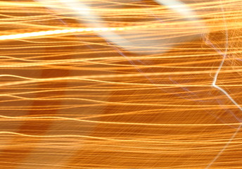 Many gold orange color light moving horizontal for background