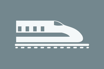 A simple bullet train on rail using white color on dark background vector illustration to mean fast delivery system