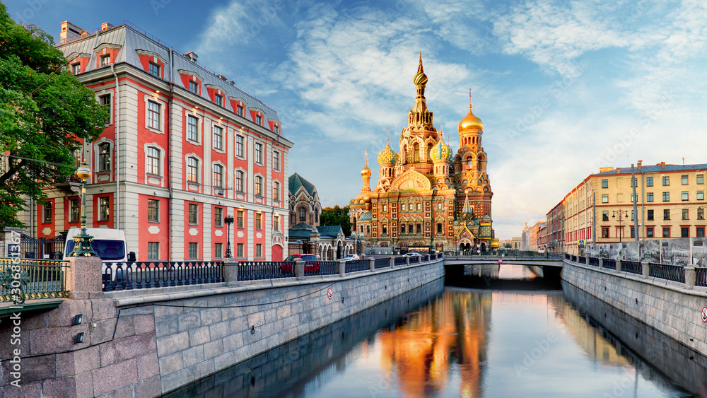 Church of the Saviour on Spilled Blood, St. Petersburg, Russia - obrazy, fototapety, plakaty 