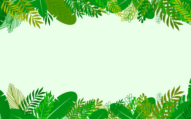 Jungle tropical cartoon background. vector illustration.