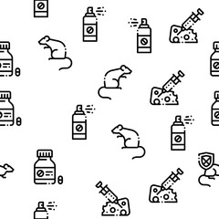 Aufkleber - Rat Protect Seamless Pattern Vector Thin Line. Illustrations