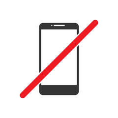 Poster - No phone, no smartphone sign on white background