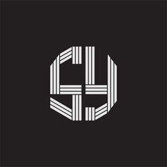 SY Logo monogram with outline style linked isolated on black background