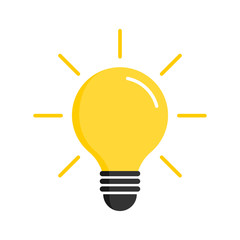 light bulb icon. light bulb vector icon. idea icon. lamp concept. light bulb, isolated on white back