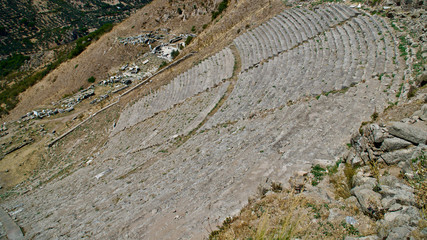 Wall Mural - Acropolis of Pergamon and Trajan temple. UNESCO World Heritage List. Ancient city of Pergamon, Bergama, İzmir.