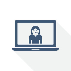 Aufkleber - help vector icon, call service, support concept flat design illustration
