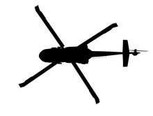 Black Hawk Helicopter Vector Silhouette