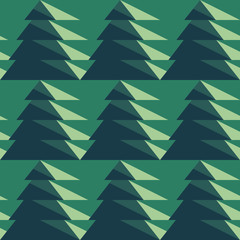 Flat colorful christmas trees seamless pattern. Repeated Xmas symbols.