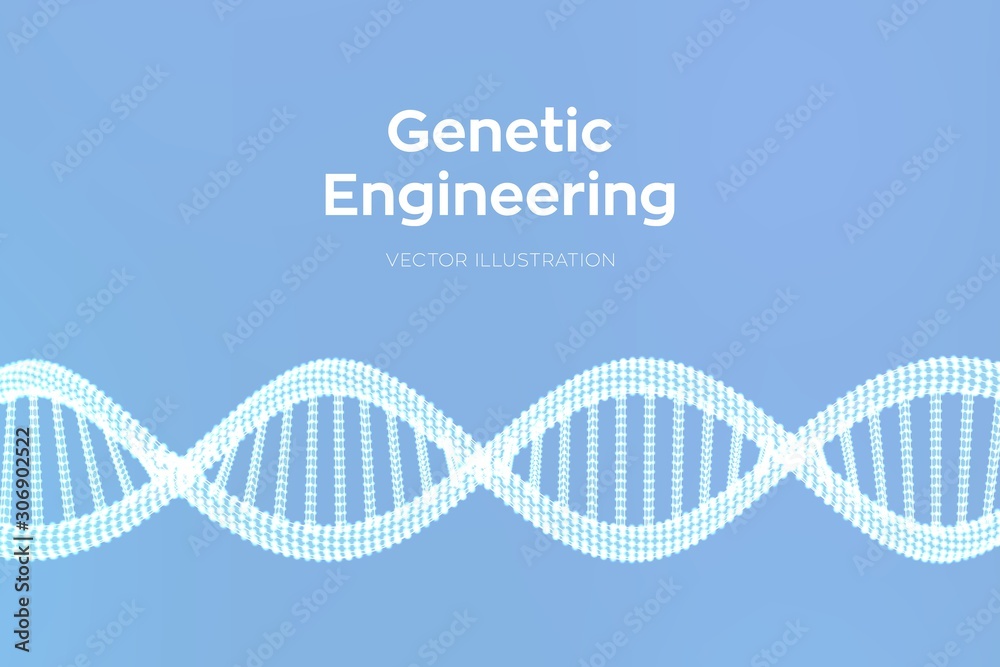 DNA sequence. Wireframe DNA molecules structure mesh. DNA code editable ...