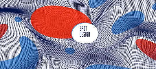 Dotted particles flow vector abstract background, science and technology theme illustration, array of dynamic particles, template for covers banners and ads.