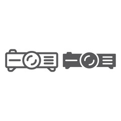 Fototapete - Projector line and glyph icon, technology and equipment, projection sign, vector graphics, a linear pattern on a white background.
