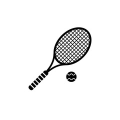 Poster - Tennis racket vector icon on a white background.