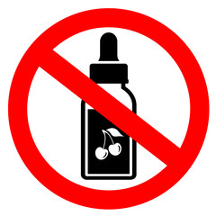 Wall Mural - No flavored e-liquid vector sign