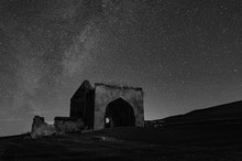Ancient Historical Mausoleums Complex Of Of The 16th Century At Starry Night. District Of Shemakhy City, Azerbaijan