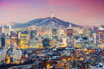 Fototapete - Seoul, South Korea Cityscape