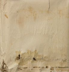 Wall Mural - vintage texture of an empty old yellowed crumpled sheet of paper